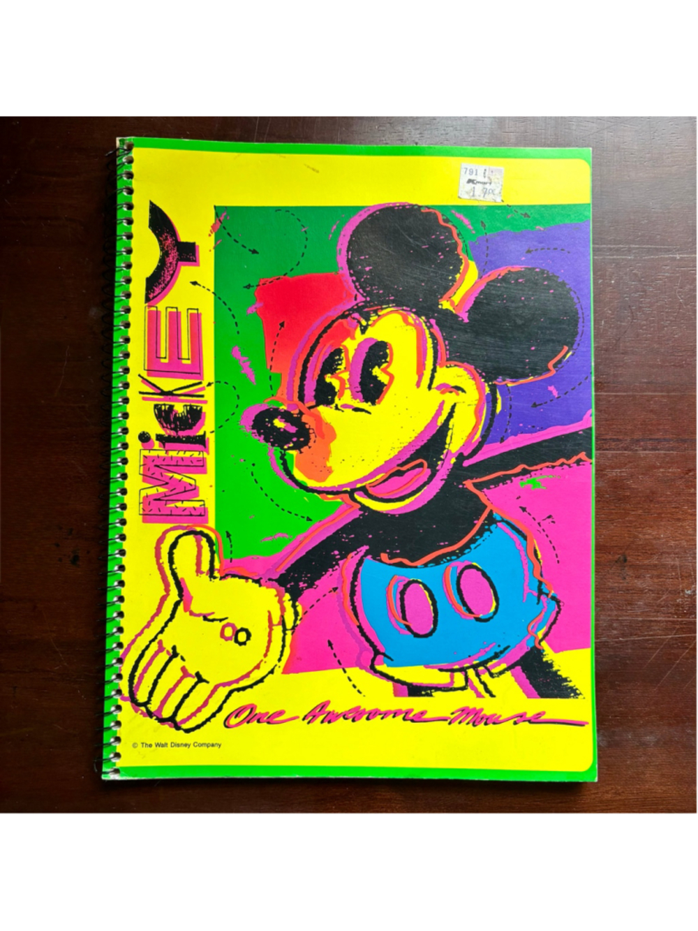 Vintage 90s Mickey Mouse spiral bound Mead notebook